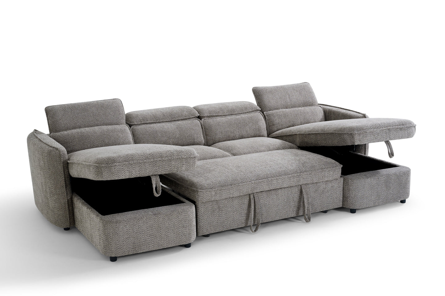 Valenza U-Shape Sofa Bed in Grey