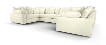 Maison Large U Shape Sofa With Piping Pillow Back - luxury velvet U-shape sofa by Vogue Vocus view 3