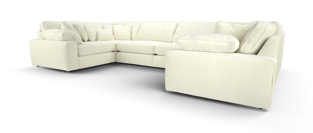 Maison Large U Shape Sofa With Piping Full Back - luxury velvet U-shape sofa by Vogue Vocus view 2