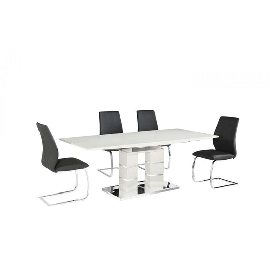 Janelle Extending Dining Table High Gloss White - luxury dining furniture
