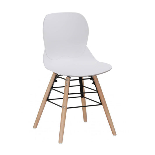 Karis Plastic (PP) Dining Chairs with Solid Beech Legs White (4s) - luxury dining furniture