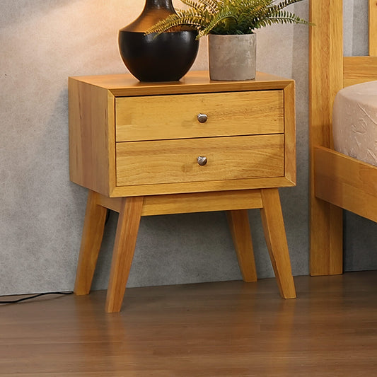 Kensley Bedside Table Solid Hardwood Natural Oak