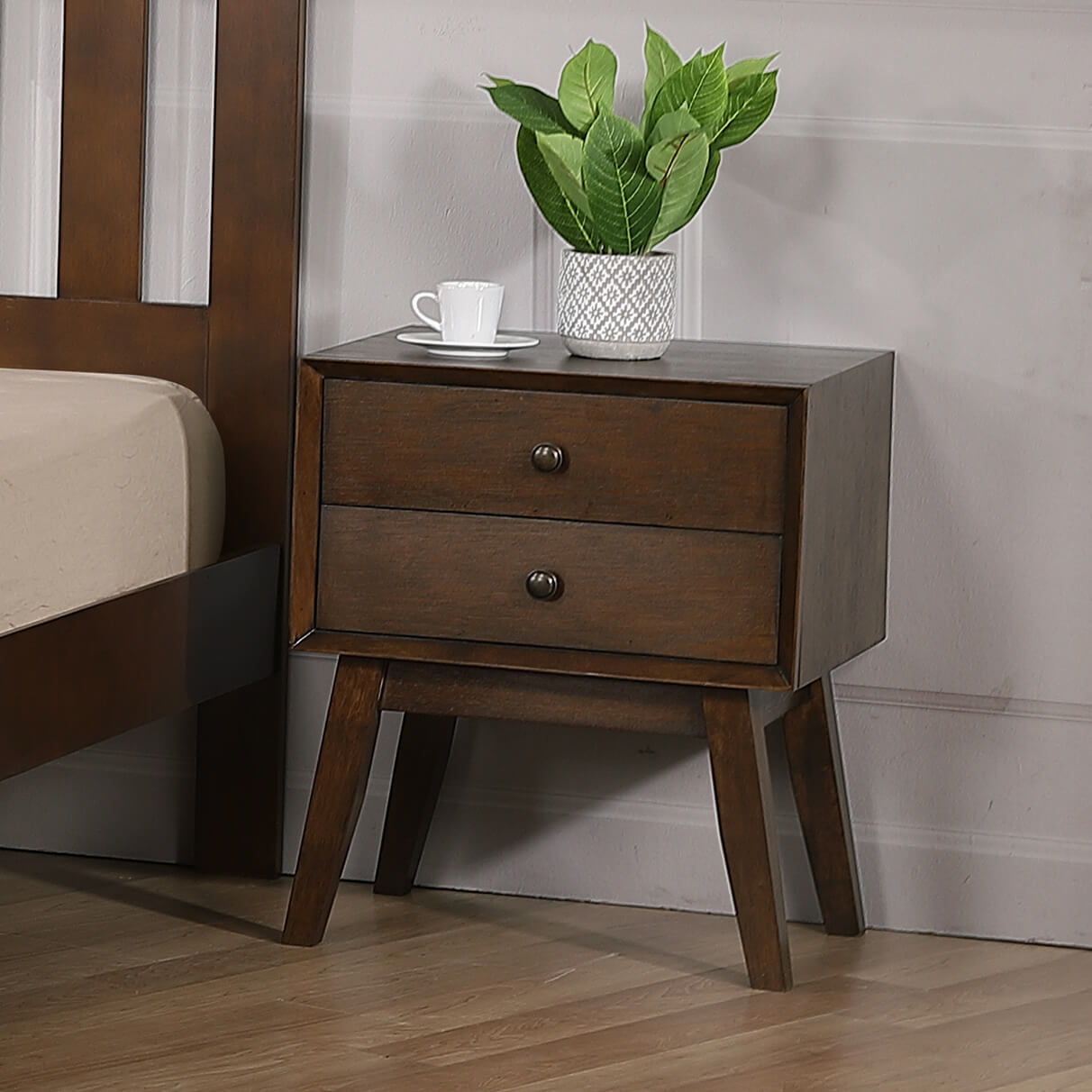 Kensley Bedside Table Solid Hardwood Rustic Oak