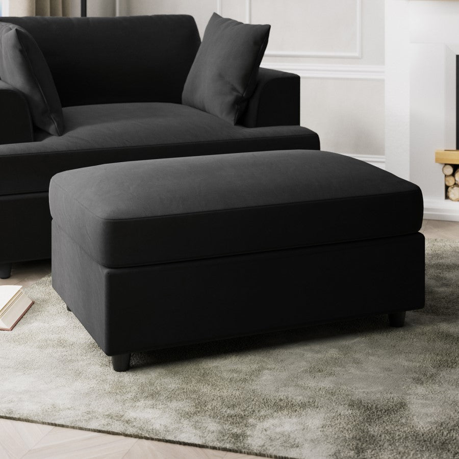 Verona Right Hand Chaise Corner Sofa and Footstool - luxury velvet corner sofa in grey by Vogue Vocus view 10