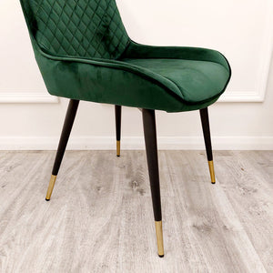 Luna Cross Stitch Velvet Dining Chair