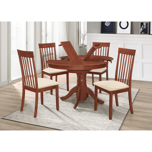 Leicester Dining Set with 4 Dining Chairs Mahogany - luxury dining furniture