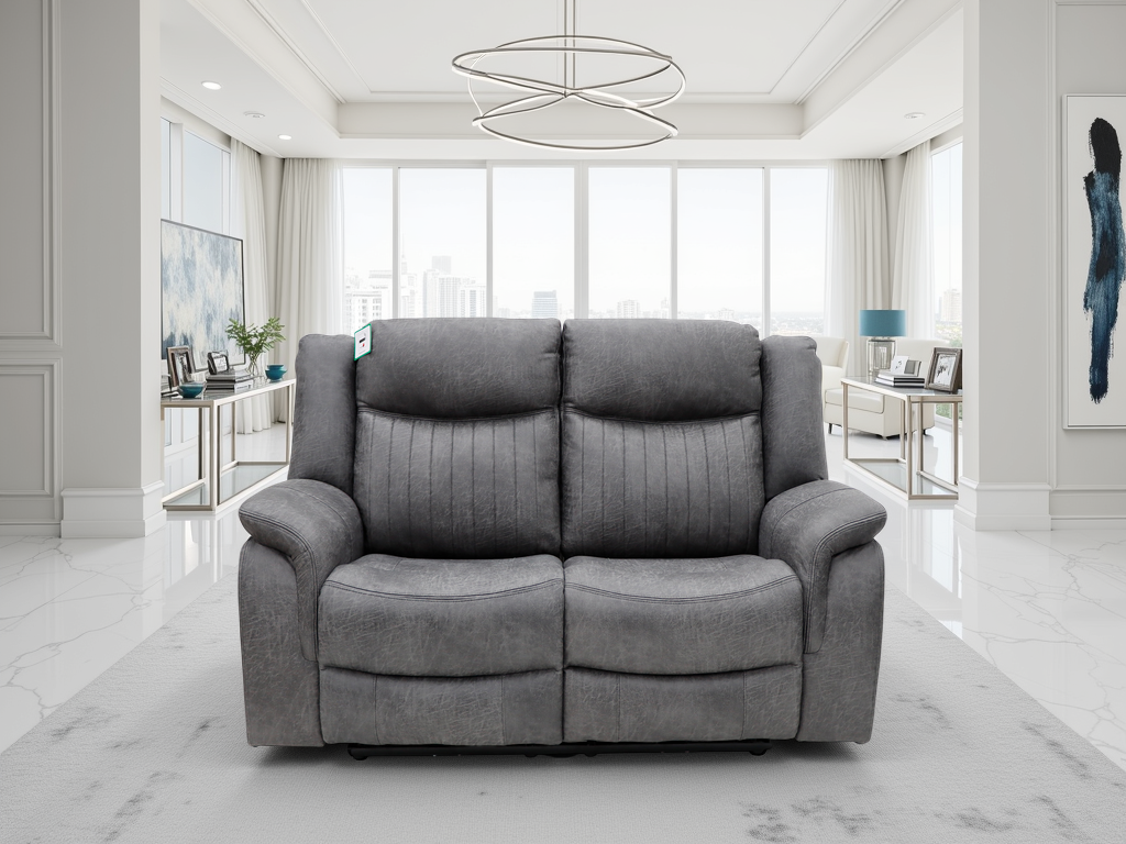 Milan 2 Seater Recliner Sofa in Grey