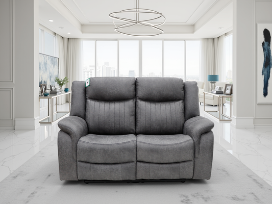 Milan 2 Seater Recliner Sofa in Grey