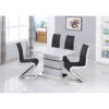 Leona Small High Gloss Dining Table White and Black - luxury dining furniture