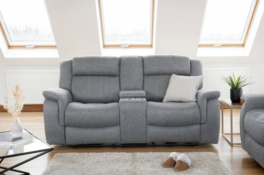 Oslo 2 Seater Recliner Sofa in Grey