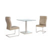 Lucas (Havana) Glass Dining Table Stainless Steel and Clear - luxury dining furniture