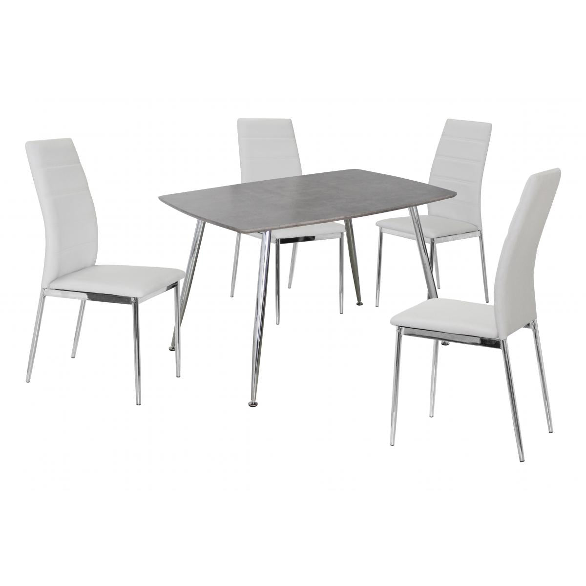 Lynx Faux Leather Dining Chairs Chrome and White - luxury dining furniture