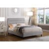 Marbella Light Grey Velvet Bed - Double - Light Grey Velvet
