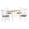 Massa White Medium Dining Set with 4 Dining Chairs Oak and White - luxury dining furniture
