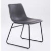 Meadow Faux Leather Dining Chair Black and Grey (2s) - luxury dining furniture