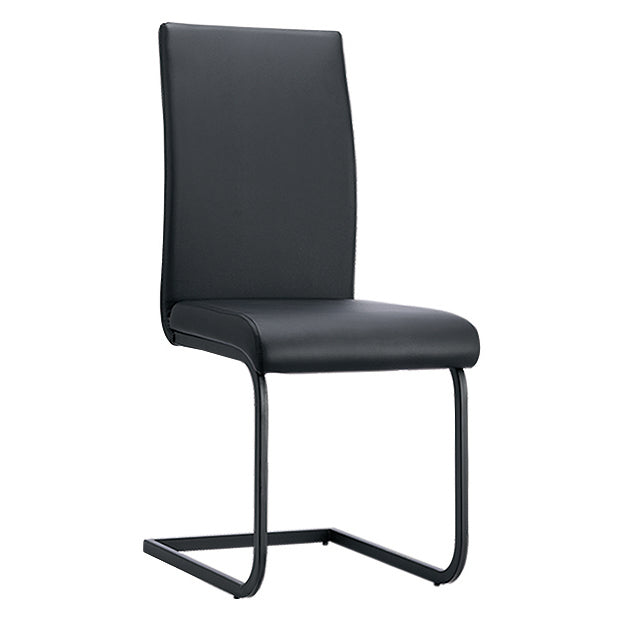 Medford Faux Leather Black Dining Chair with Black Metal legs - luxury dining furniture