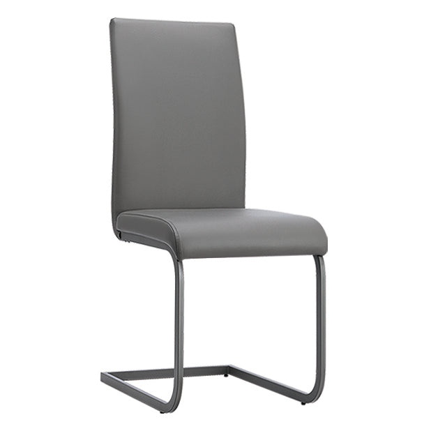 Medford Faux Leather Grey Dining Chair with Grey Metal legs - luxury dining furniture