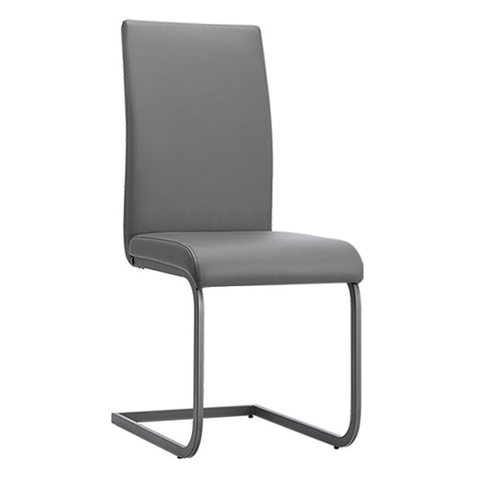 Medford Faux Leather Grey Dining Chair with Grey Metal legs - luxury dining furniture