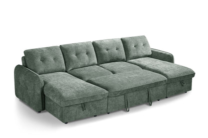 Monaco U-Shape Sofa Bed in Green