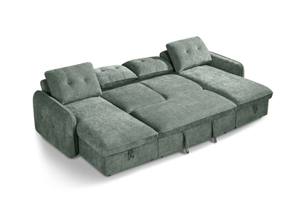 Monaco U-Shape Sofa Bed in Green
