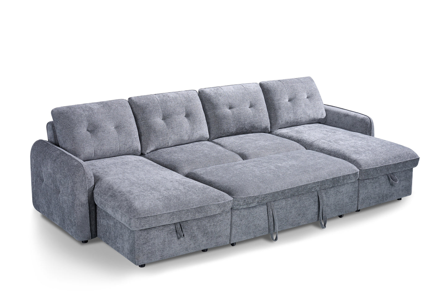 Monaco U-Shape Sofa Bed in Grey