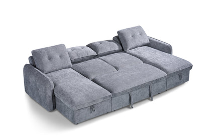 Monaco U-Shape Sofa Bed in Grey