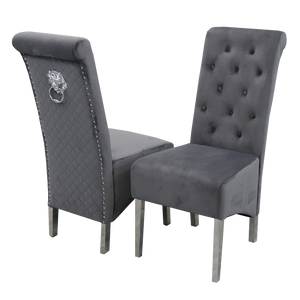 Emma Scroll Back Velvet Dining Chair