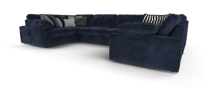 Maison Large U Shape Sofa With Piping Full Back - luxury velvet U-shape sofa by Vogue Vocus view 3
