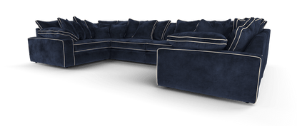 Maison Large U Shape Sofa With Contrast Piping Pillow Back