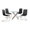 Nelson Dining Table with Brushed Stainless Steel - luxury dining furniture