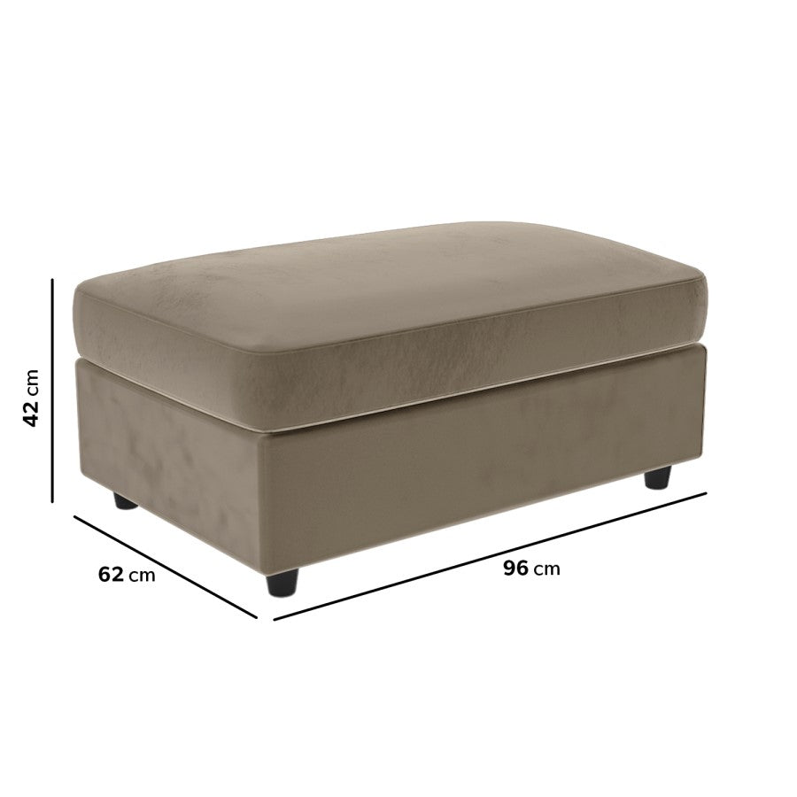 Verona Right Hand Chaise Corner Sofa and Footstool - luxury velvet corner sofa in grey by Vogue Vocus view 6