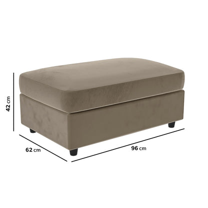 Verona Right Hand Chaise Corner Sofa and Footstool - luxury velvet corner sofa in grey by Vogue Vocus view 6