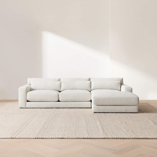 Valencia Deep Seat Modular Sofa Collection - luxury velvet modular sofa in cream by Vogue Vocus