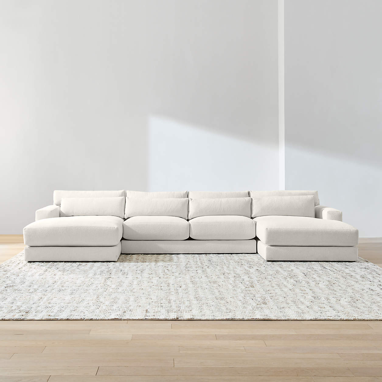 Valencia Deep Seat Modular Sofa Collection - luxury velvet modular sofa in cream by Vogue Vocus view 2