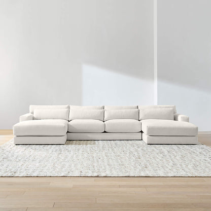 Valencia Deep Seat Modular Sofa Collection - luxury velvet modular sofa in cream by Vogue Vocus view 2