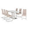 Rosebank Marble Effect Dining Table with Stainless Steel Base - luxury dining furniture