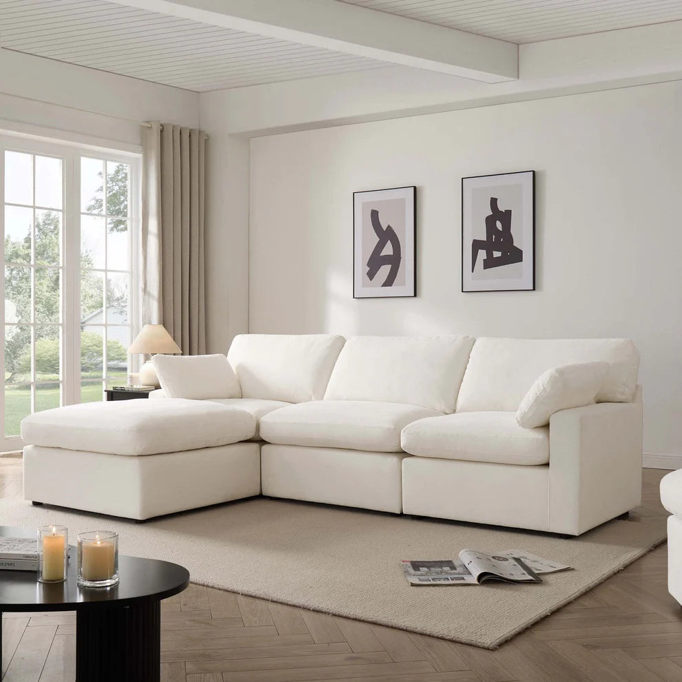 Savannah Feather Left Hand Chaise Sofa-Vogue Vocus