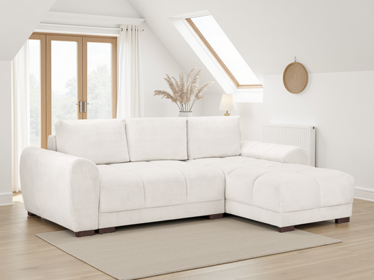 Lorenza Universal Corner Sofa Bed in Cream