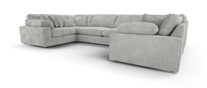 Maison Large U Shape Sofa With Piping Full Back - luxury velvet U-shape sofa by Vogue Vocus view 4