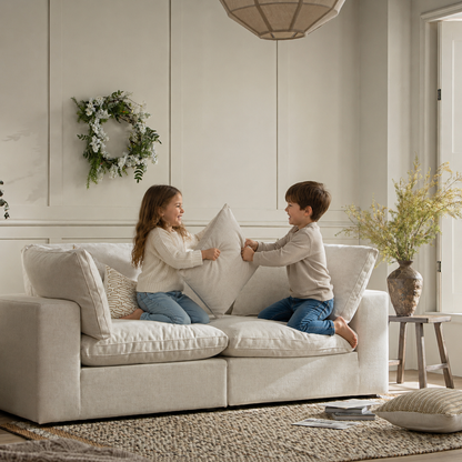 Sola Modular 2-Piece Sofa With Feather Cushions - luxury velvet modular sofa by Vogue Vocus view 3