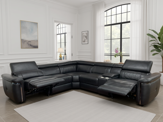 Kensington Large Corner Recliner Sofa in Black