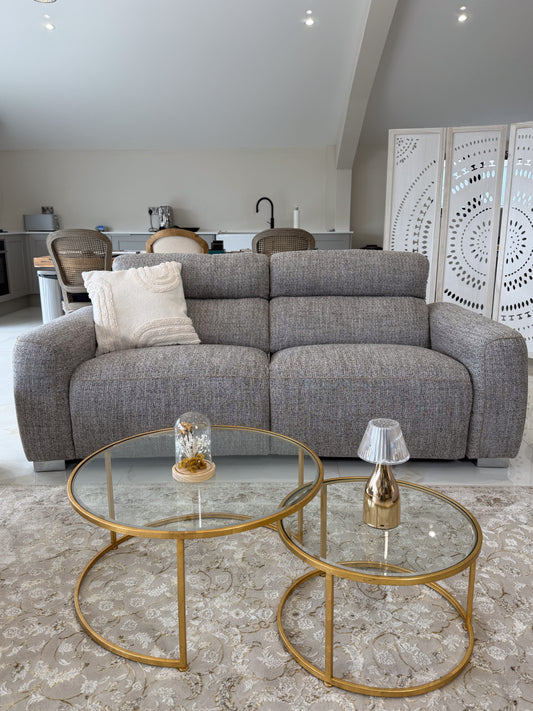 Hudson 3 Seater Recliner Sofa in Beige
