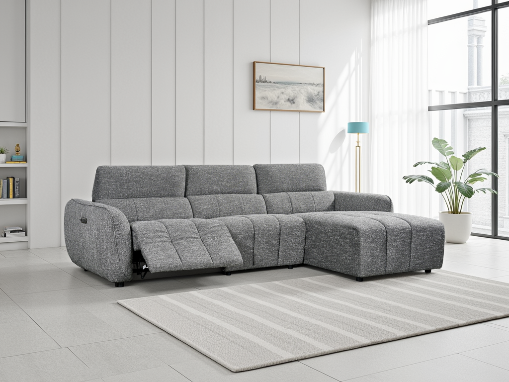 Florence Corner Recliner Sofa in Charcoal