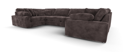 Maison Large U Shape Sofa With Piping Full Back - luxury velvet U-shape sofa by Vogue Vocus view 5