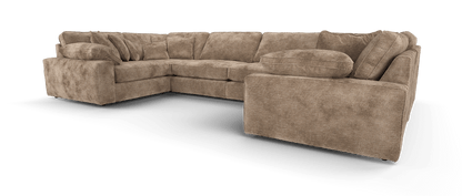 Maison Large U Shape Sofa With Piping Full Back - luxury velvet U-shape sofa by Vogue Vocus view 6