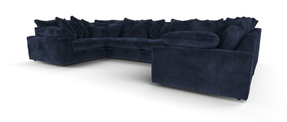 Maison Large U Shape Sofa With Piping Pillow Back - luxury velvet U-shape sofa by Vogue Vocus view 2