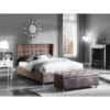 Valentina Brown Antique Fabric Bed - Double - Brown Antique