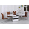 Verona High Gloss Ext Dining Table White and Black - luxury dining furniture