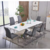 Zurich Faux Leather Dining Chairs Chrome and Grey (2s) - luxury dining furniture