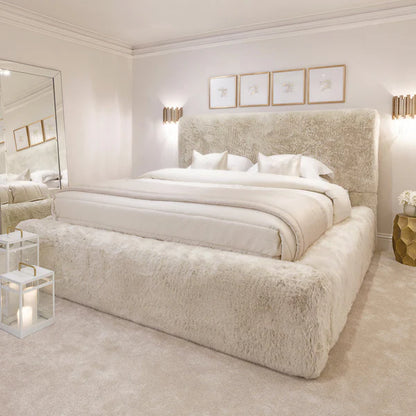 Alpine Luxury Cream Chunky Faux Fur Bed